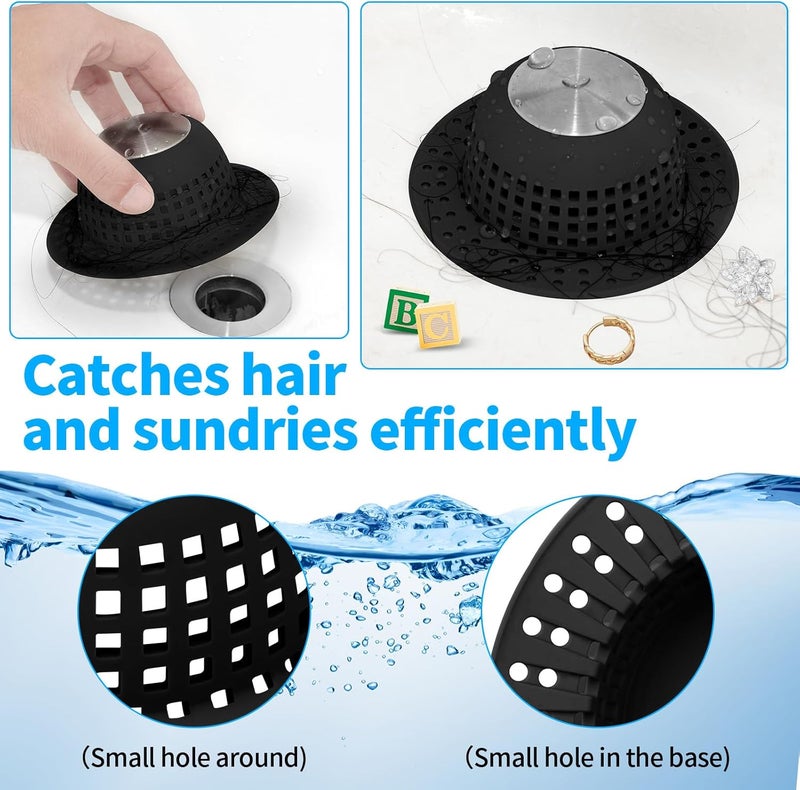 Aluvor Shower Drain Hair Catcher Bathtub Drain Cover Shower Protector for Pop-Up & Regular Drains - Image 5